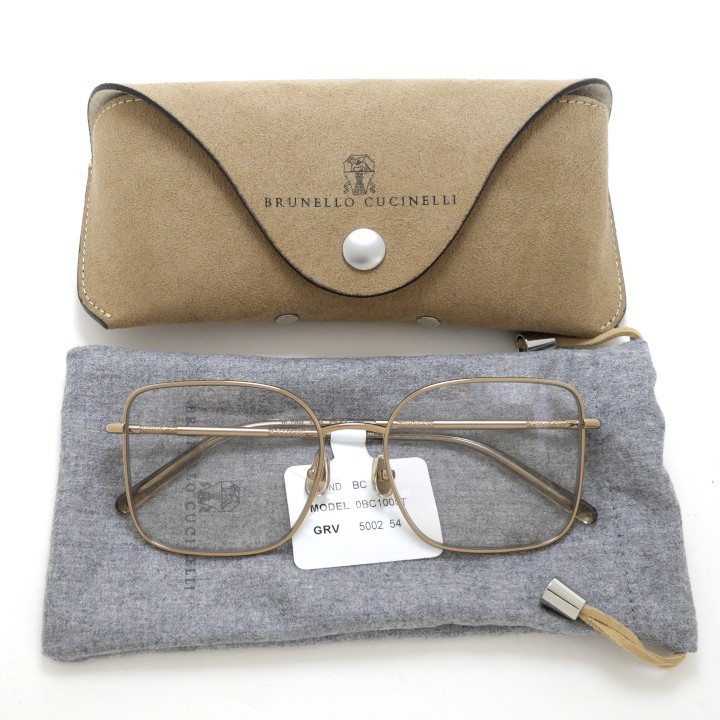 BRUNELLO CUCINELLI BC1005T 5002 Titanium Eyeglass Frames Gold NEW