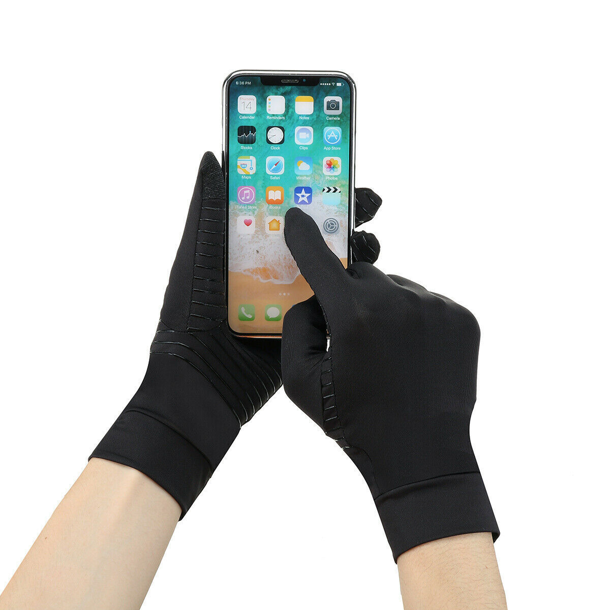 2 Pairs Copper Arthritis Compression Gloves Hand Support Joint Pain Relief Sport