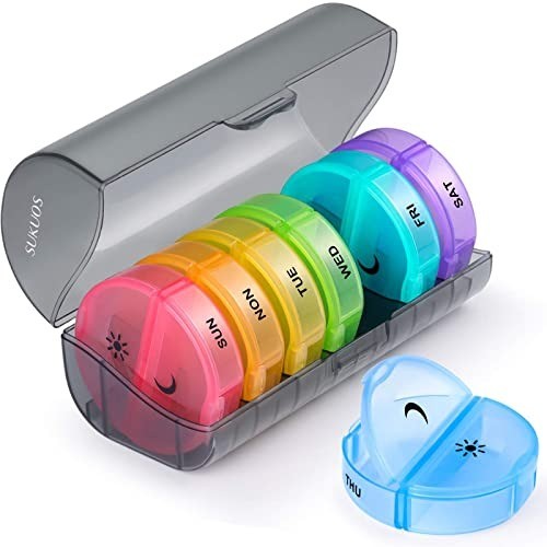 Durable 14-Compartment Pill Organizer for Safe Storage of Medications & Vitamins