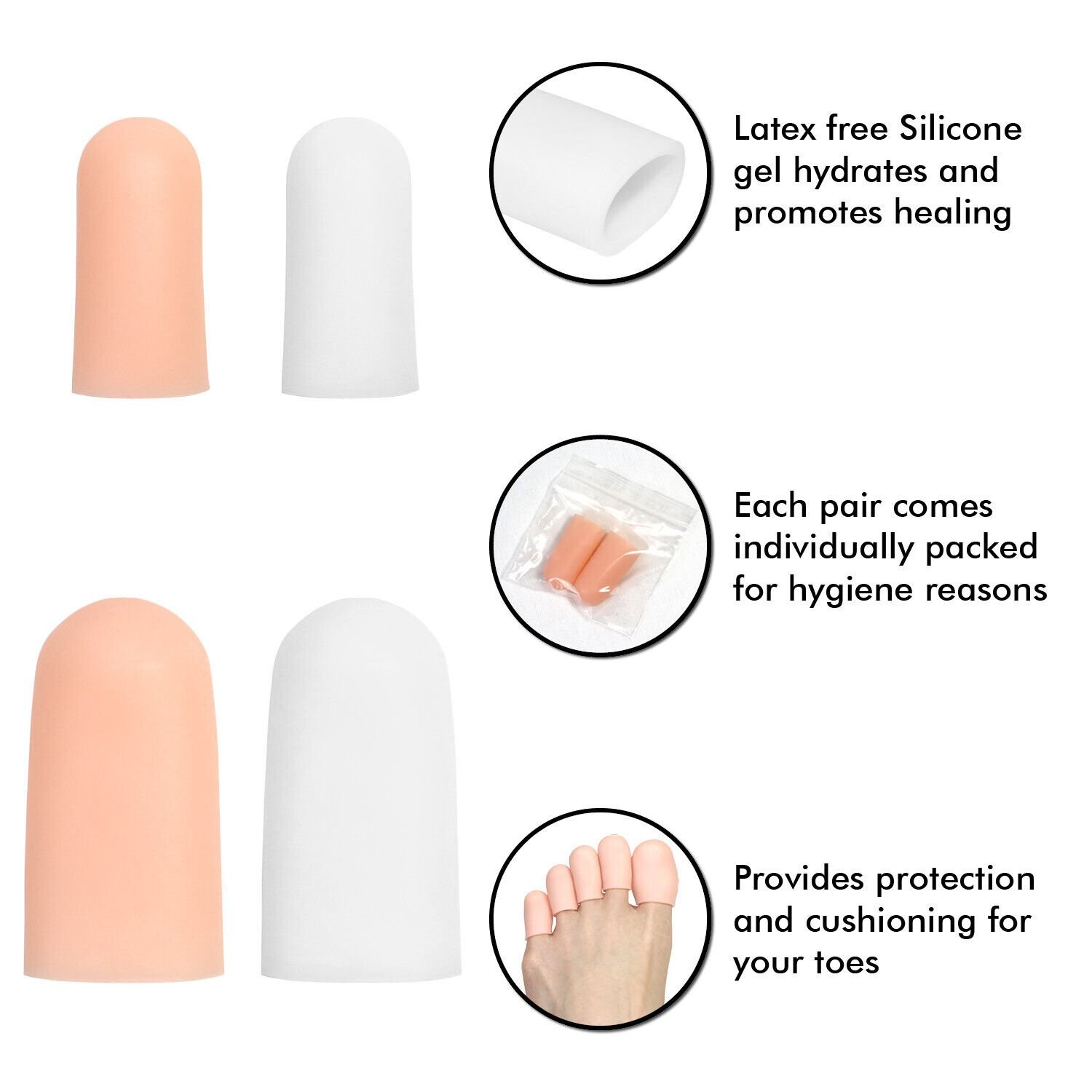 10Pcs Gel Toe Cap Silicone Toe Protector Toe Guards Cushion Set for Corn Callus