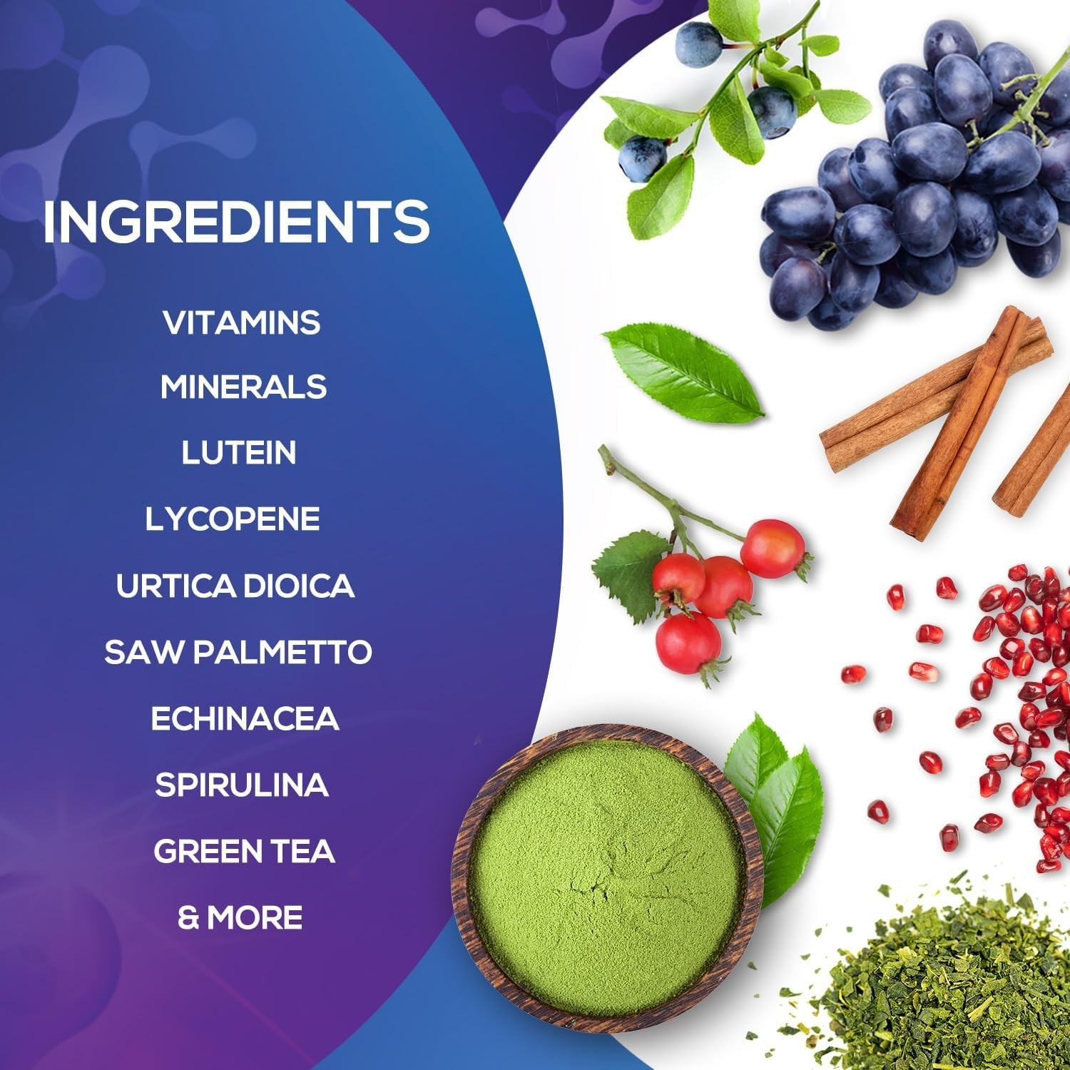 Multivitamin for Men – Vitamin A, C, D, E, Zinc, Calcium, for Immune