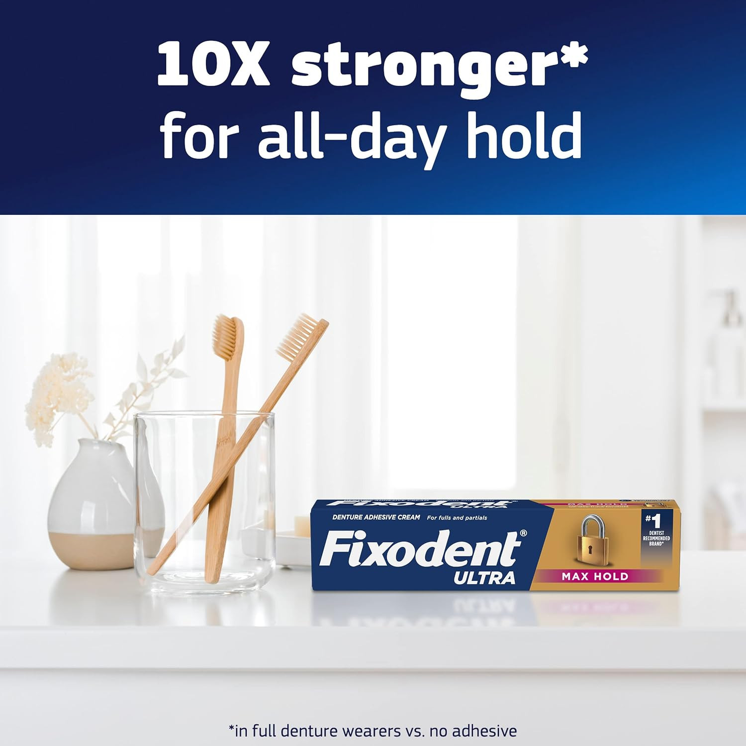 Fixodent Ultra Max Hold Secure Denture Adhesive Cream for Full and Partial Dentu