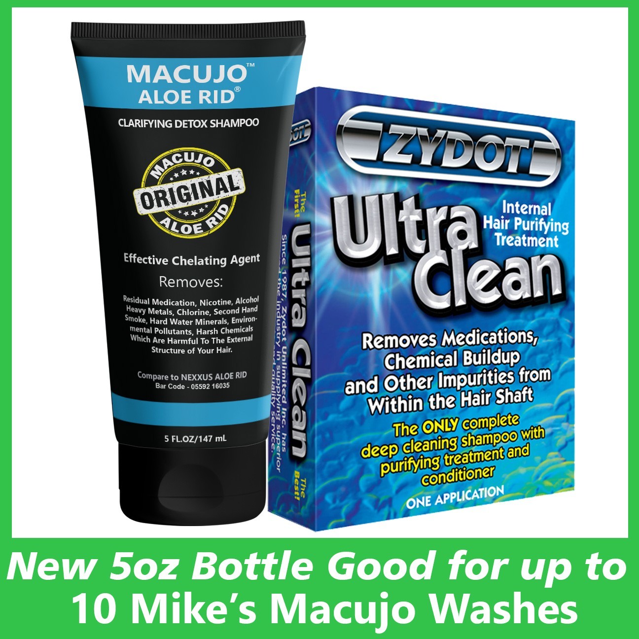 Macujo Aloe Rid 5oz & Zydot Ultra Clean Shampoo Kit – Deep Detox Shampoo
