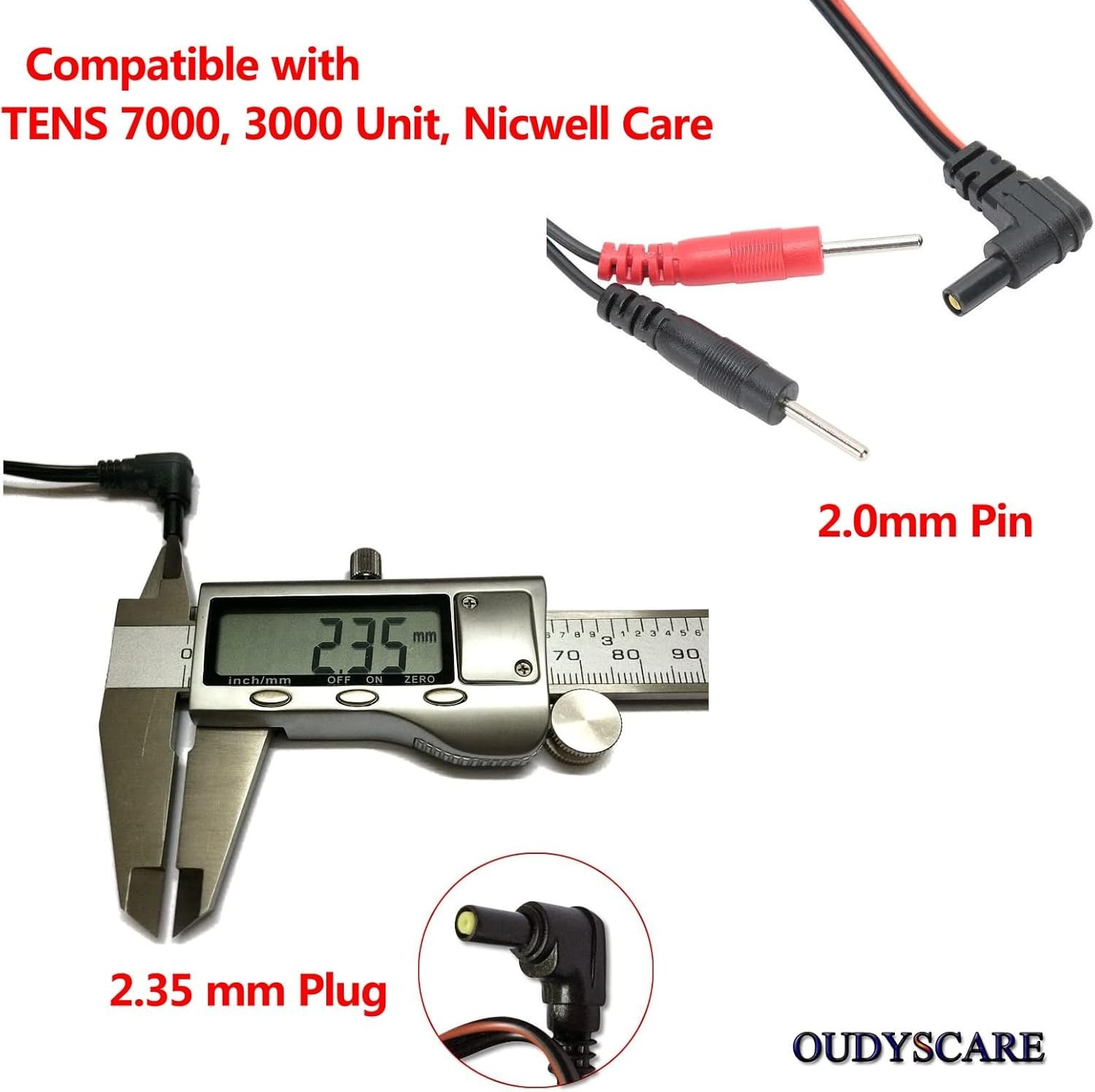 TENS Unit Replacement Lead Wires – Compatible with TENS 7000, TENS 3000 – Not…