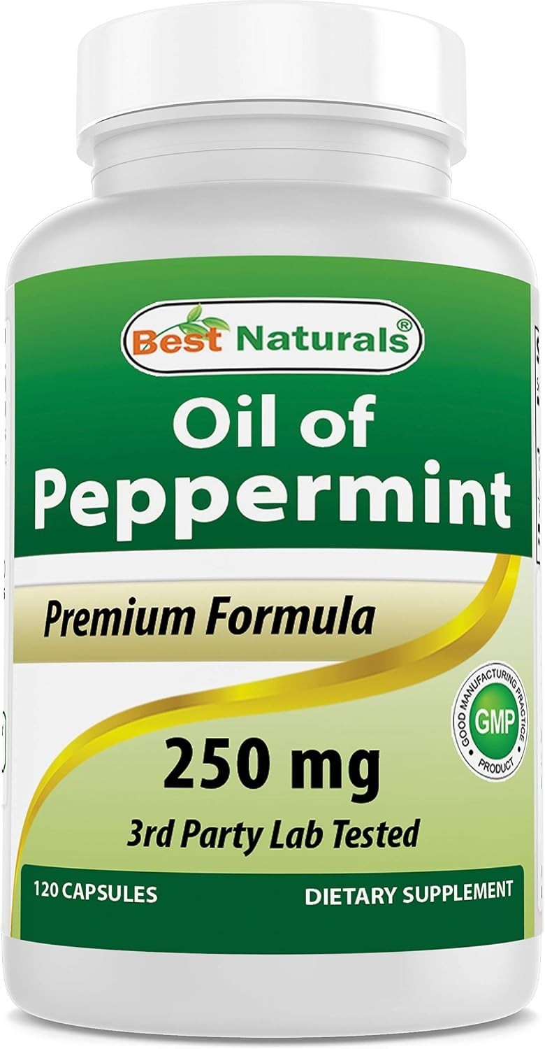 Lab-Tested Peppermint Oil Bowel Support, 120 Capsules – Adult Dietary Supplement