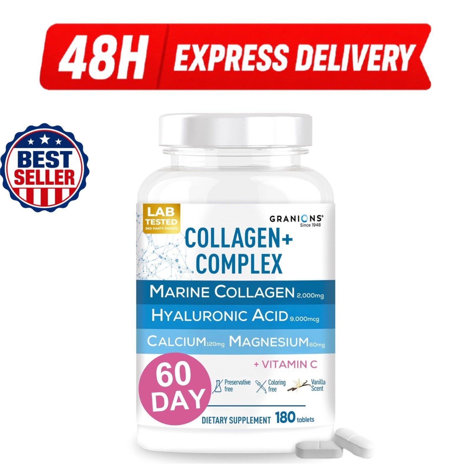 Granions Marine Collagen Pills 2000mg – 180 Tablets