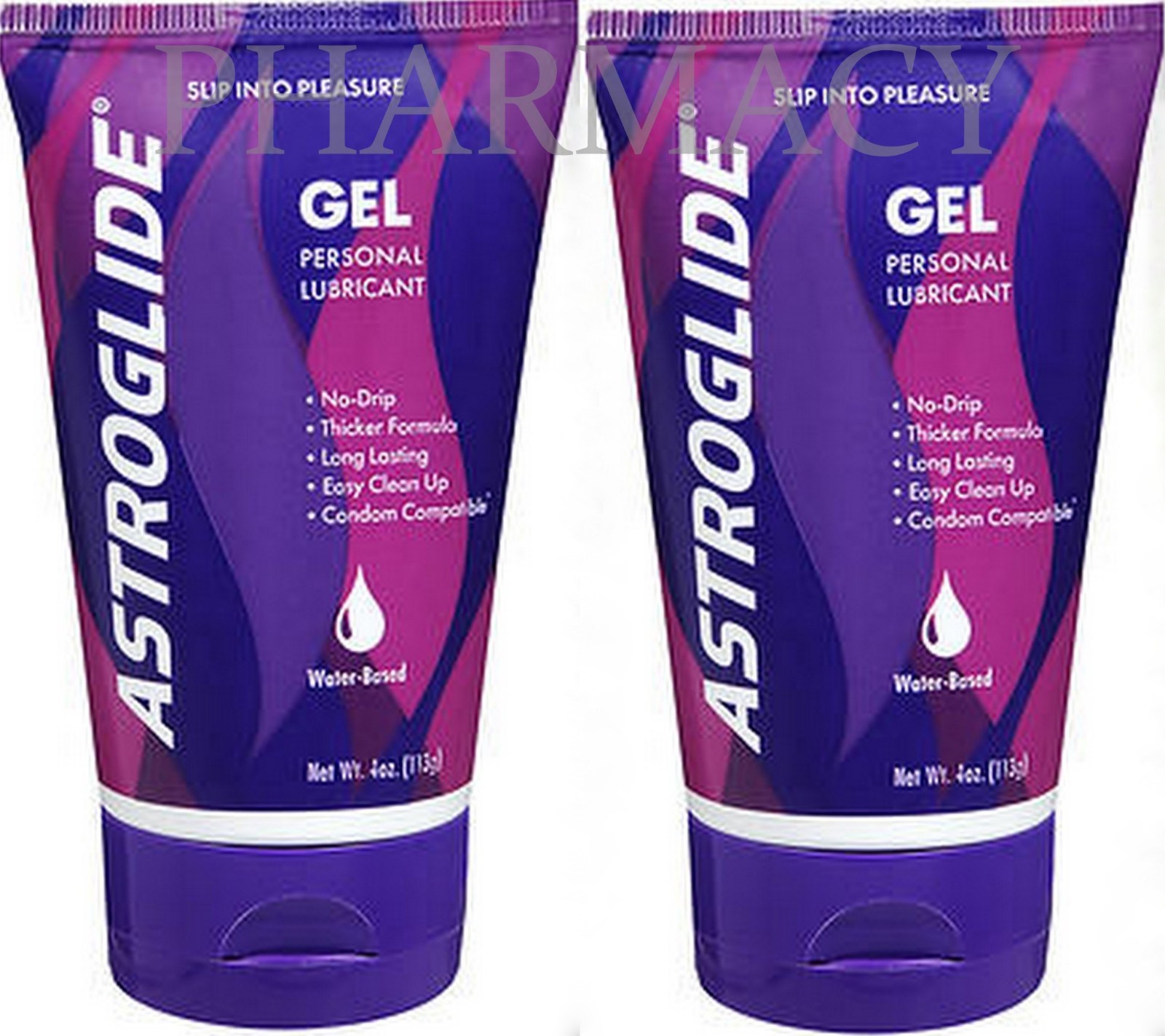 Astroglide Personal Lubricant Gel 4oz ( 2 Tubes ) PHARMACY FRESH! purple —