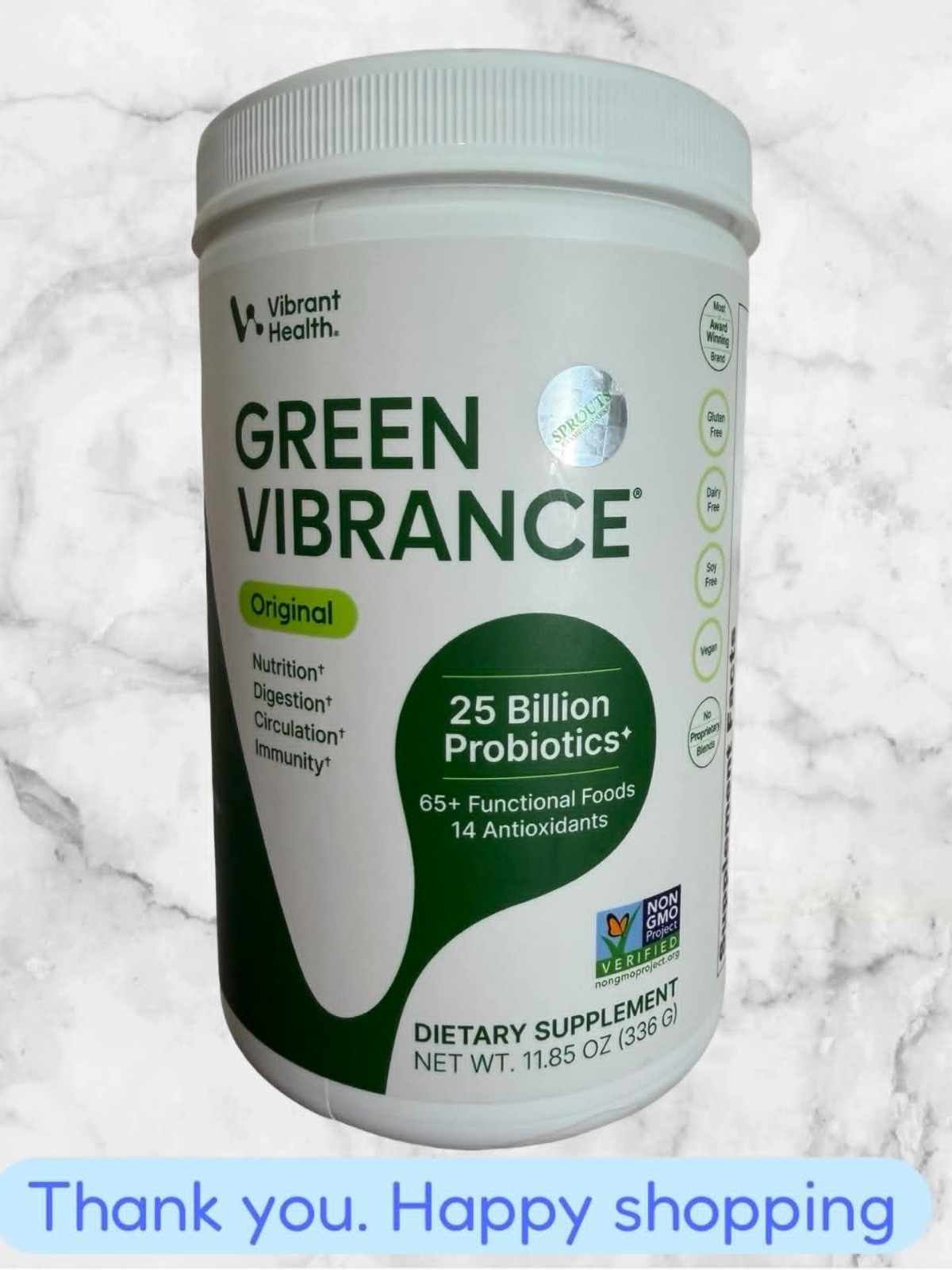 Vibrant Health Green Vibrance Powder 336grams (11.85oz) 30 day NEWEST MODEL