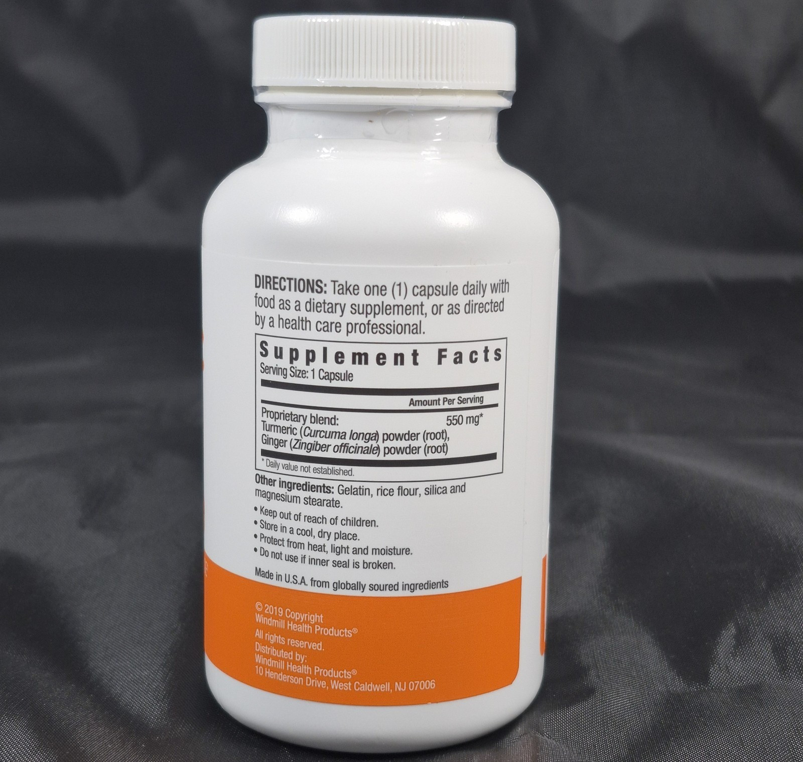 Turmeric with Ginger Capsules 550mg 90 Capsules Wellness Garden Exp. 07/2028