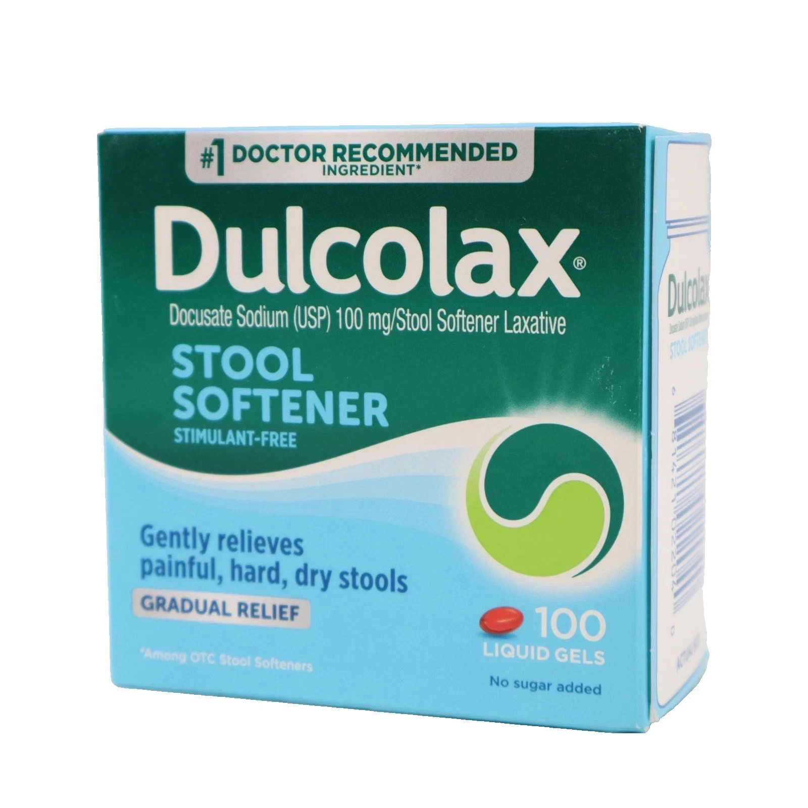 Dulcolax Stool Softener Laxative Liquid Gel Capsules 100 mg 100ct Exp /2027+