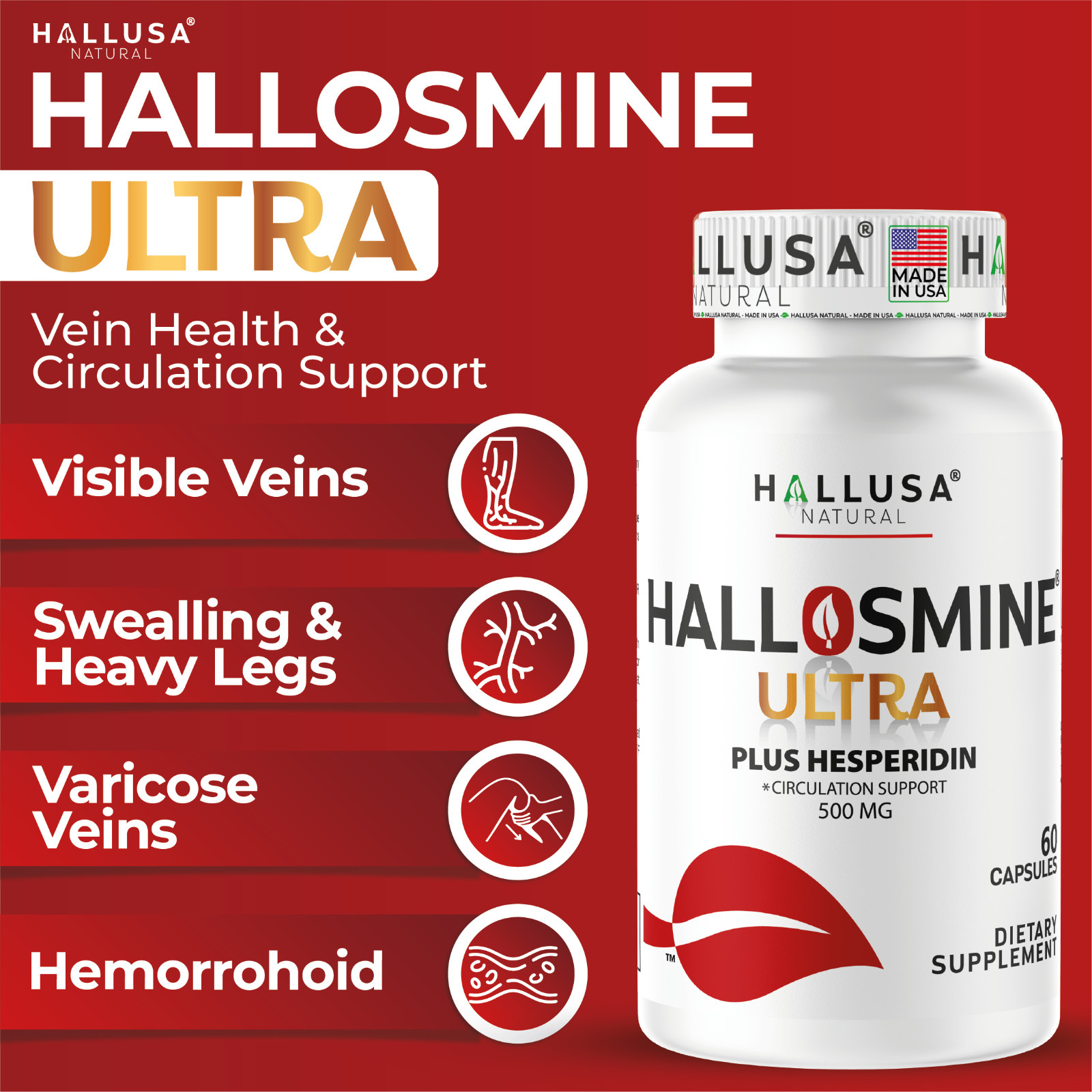 Hallosmine Ultra – Support Healthy Circulation – Blood Circulation Supplements