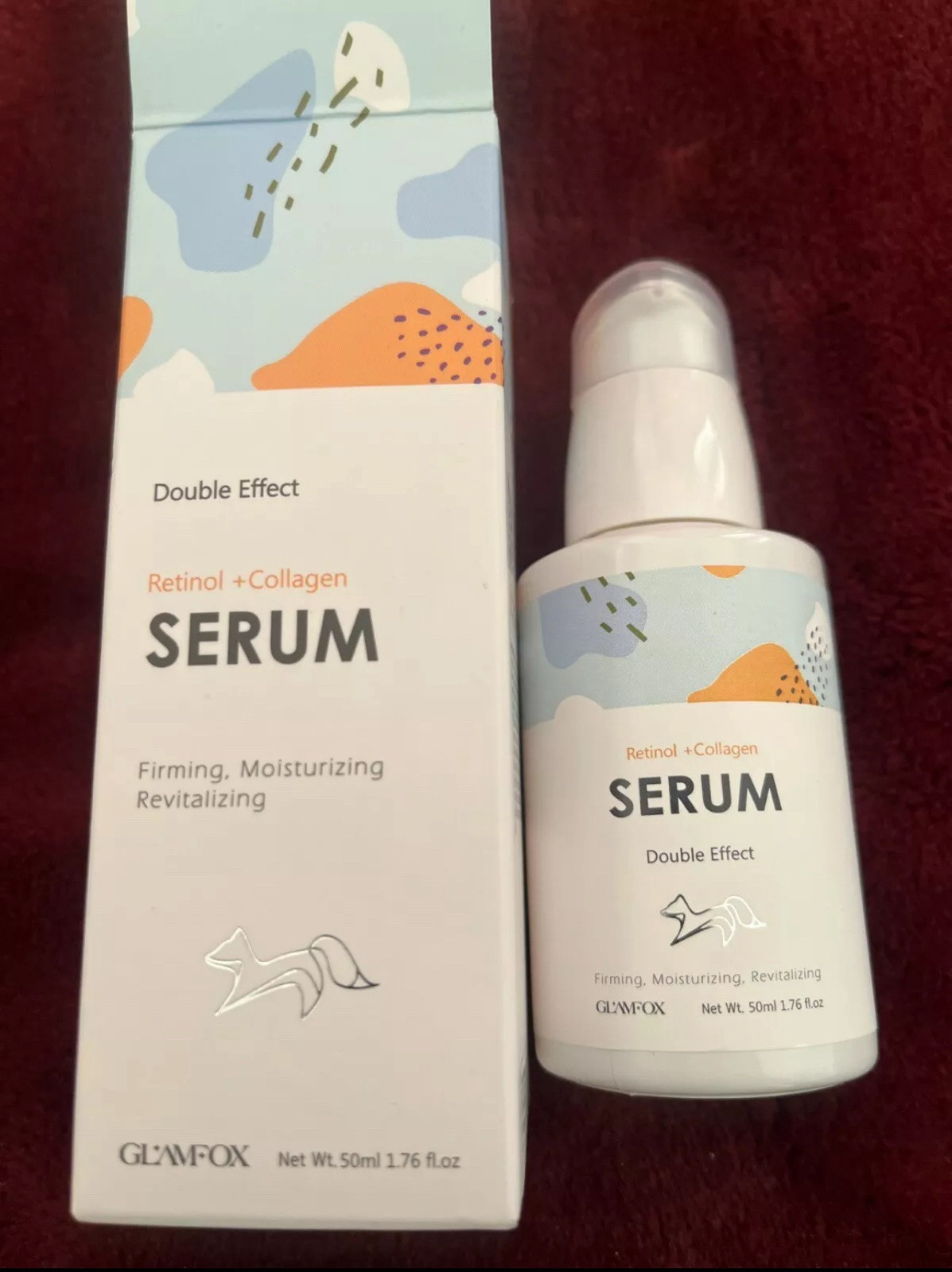GLAMFOX DOUBLE EFFECT RETINOL+COLLAGEN SERUM FIRMING MOISTURIZING 1.76FLOZ NIB