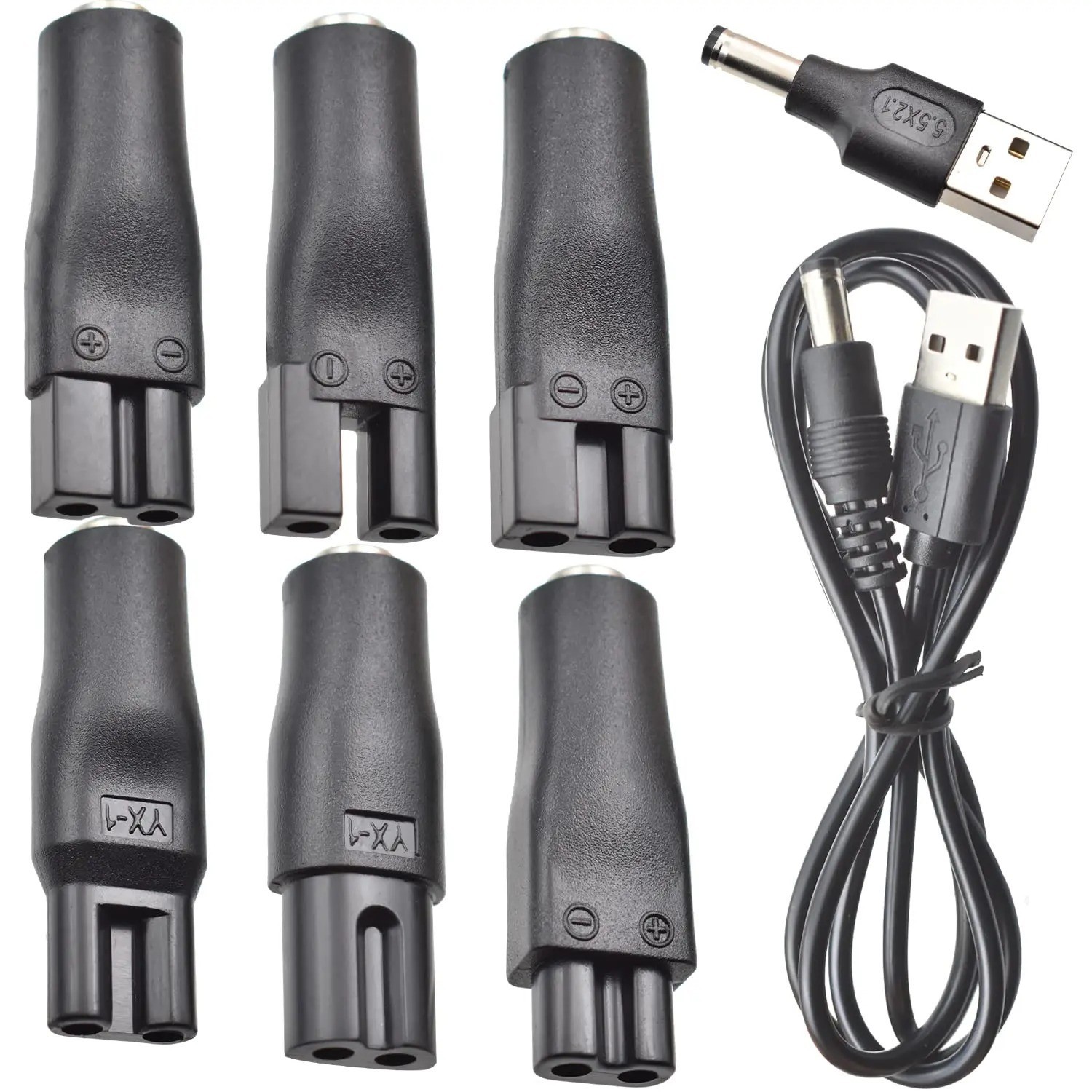 8 PCS Power Cord 5V USB Adapter for Hair Clippers,Beard trimmers Shavers