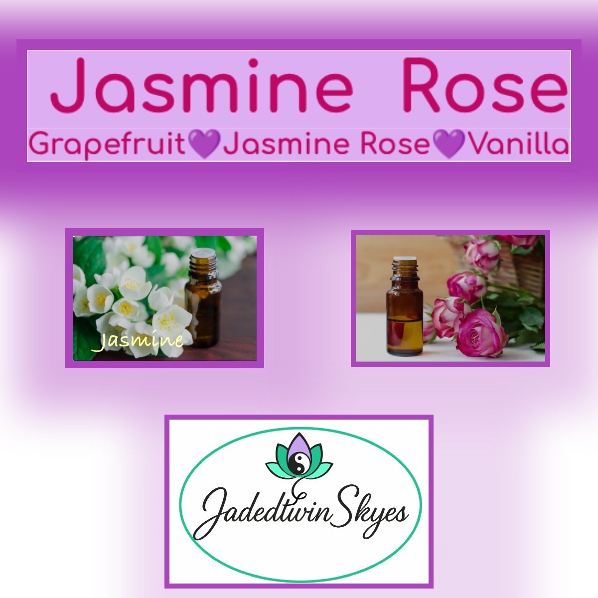 JASMINE ROSE ~ A Luxury Oil Fragrance .17 FL oz Glass Rollerball Perfume
