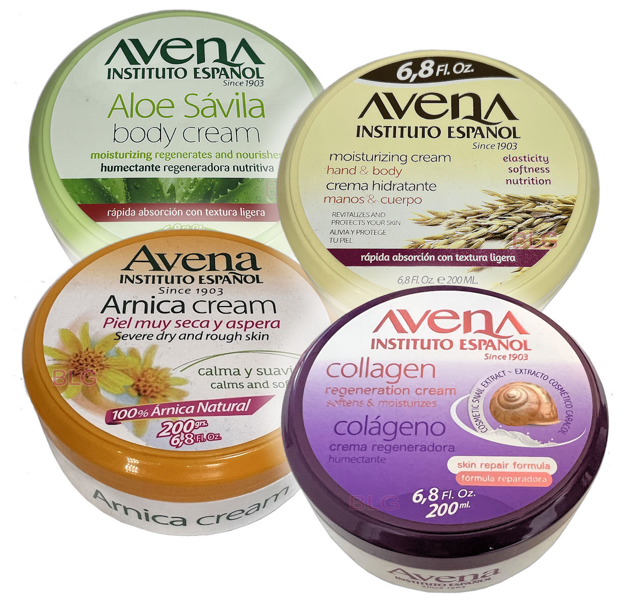 AVENA Instituto Español Moisturizing Cream Bundle Hand Body Skin Lotion 6.8 oz