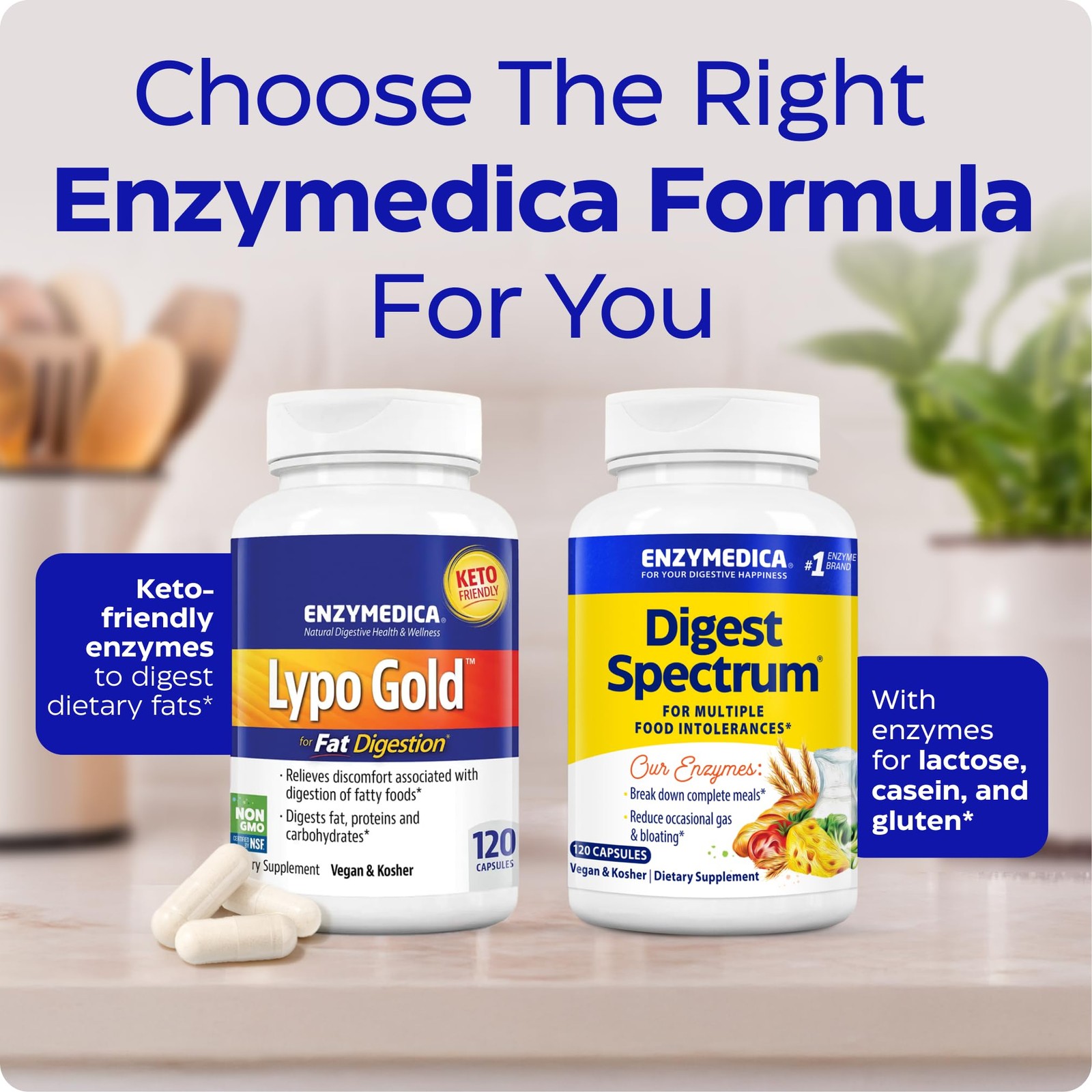 Enzymedica Lypo Gold – Protease, Amylase & Lipase 60 Count, No Color