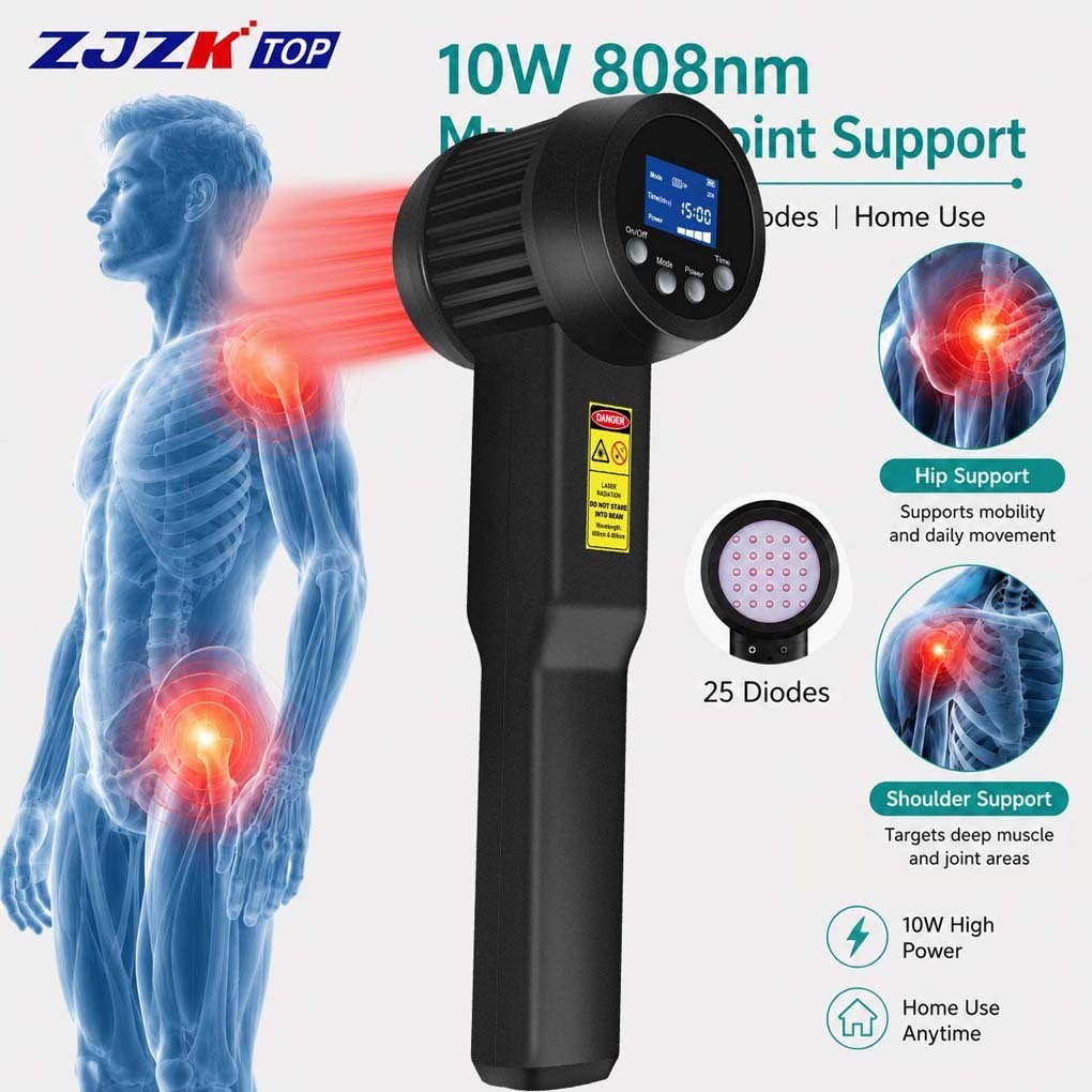 Portable 10W 808nm Laser Therapy Device for Neck Shoulder Muscle Pain Relief
