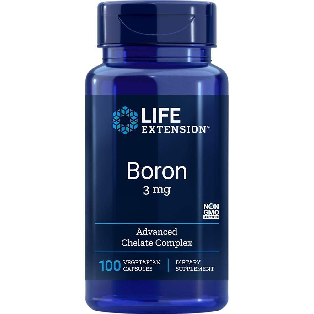 Life Extension Boron 3 mg, Vitamin B2, 100 Count (Pack of 1), Capsule