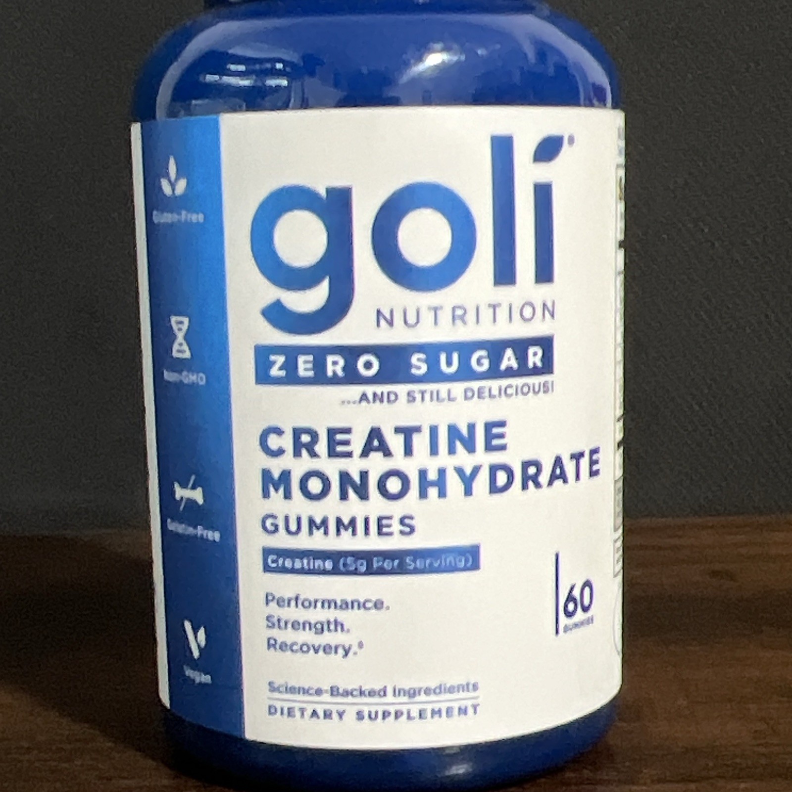 Goli Creatine Monohydrate Gummies Zero Sugar 60 Ct 5000mg Exp 02/2027