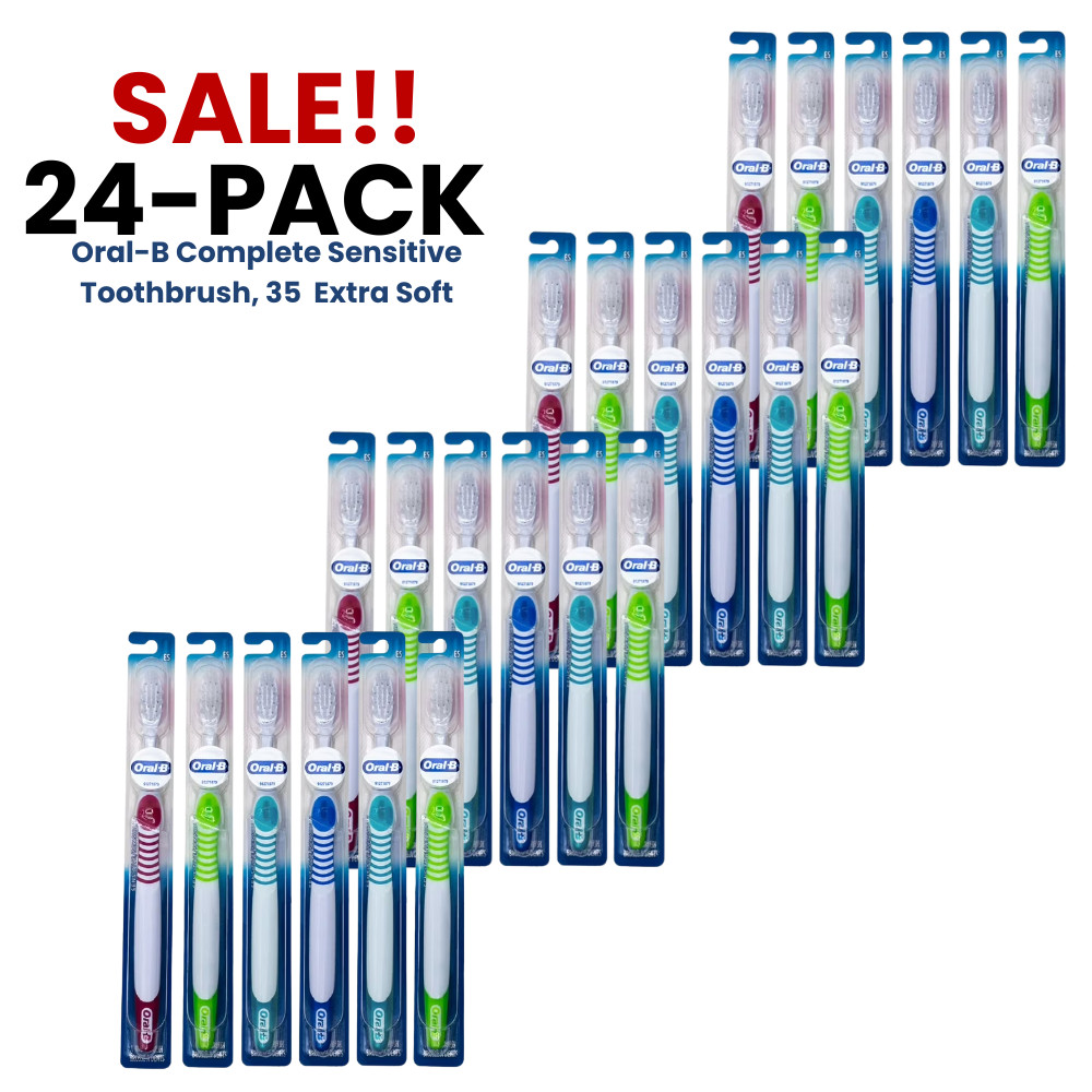 24-PACK Oral-B Complete Sensitive Toothbrush 35 EXTRA SOFT Bristles, BEST PRICE!
