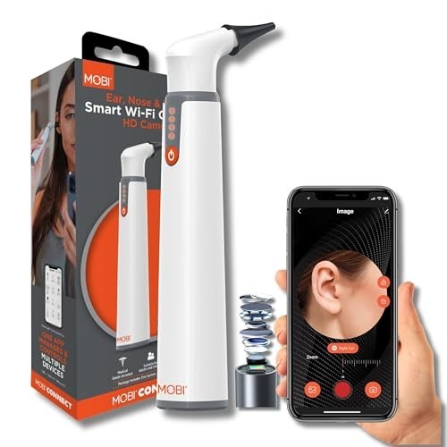 Mobi HD Smart Otoscope Camera – Ear Nose Throat Scope for People & Pets, 1080P