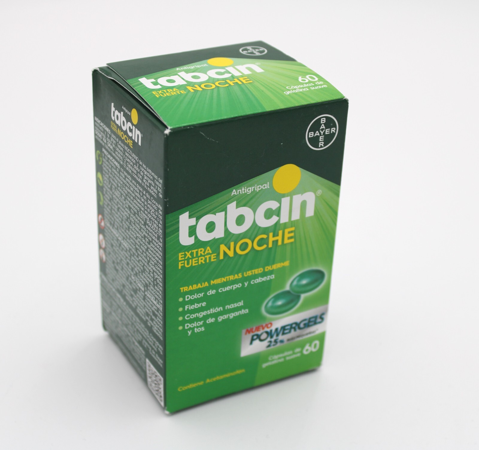 Tabcin Extra Strength Nighttime / Cold and Flu Medicine 60 Capsules