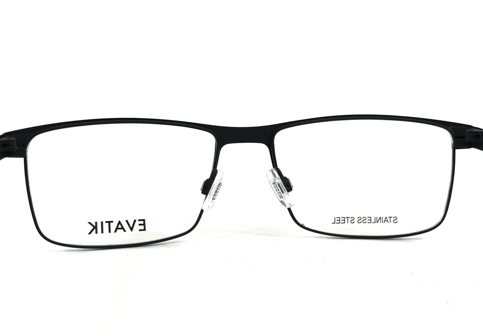 Evatik Eyeglasses Frames 9211 M216 Black Rectangle Full Rim 55-17-140