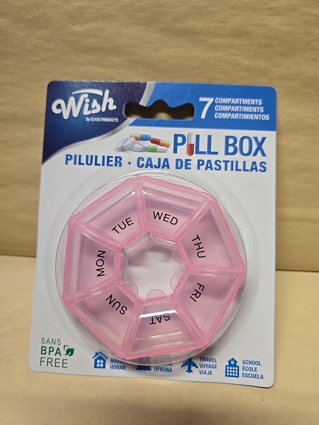7 Days Weekly Round Pill Box Storage Organizer Medication Compartment Container