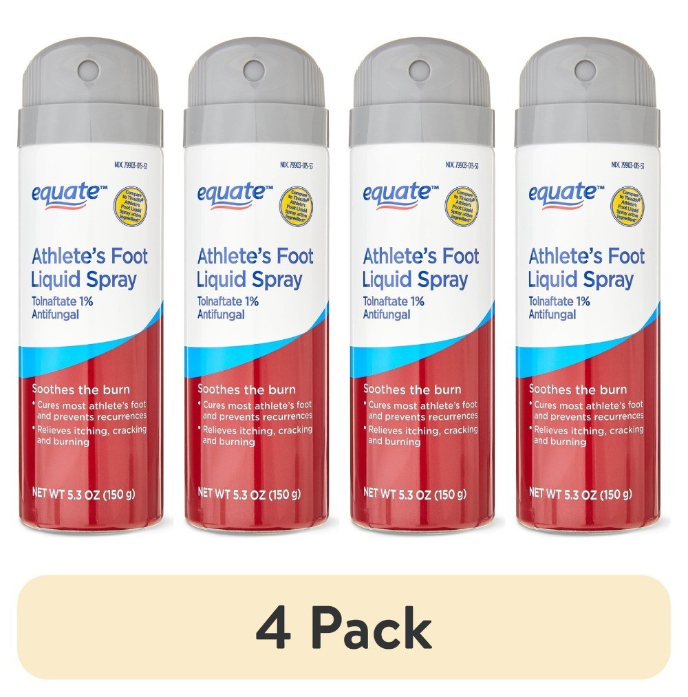 (4 pack) Foot Antifungal Liquid Spray, Tolnaftate 1%, 5.3 oz