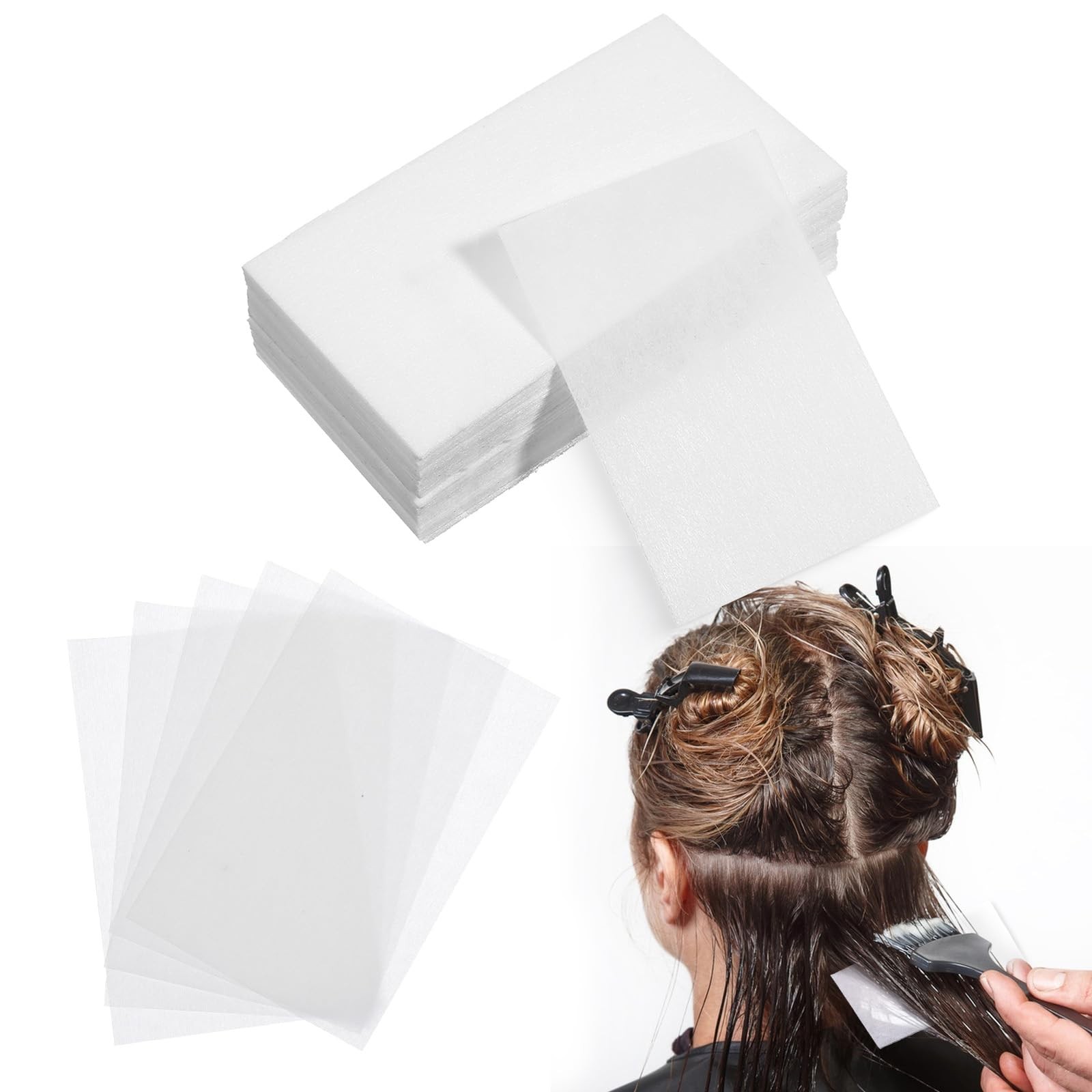 100PCS Disposable Salon Perm Papers, Thin End 200 Count (Pack of 1), white