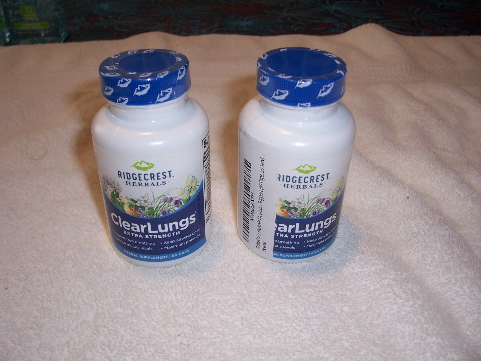TWO (2) NEW CLEAR LUNGS EXTRA STRENGTH CAPSULES – 60 EACH – RIDGECREST HERBALS