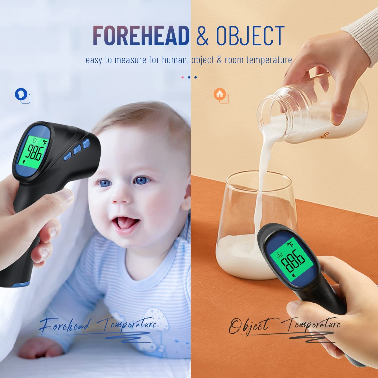 Digital Infrared Forehead Thermometer for Adults & Kids, Fast Accurate Fever Ala
