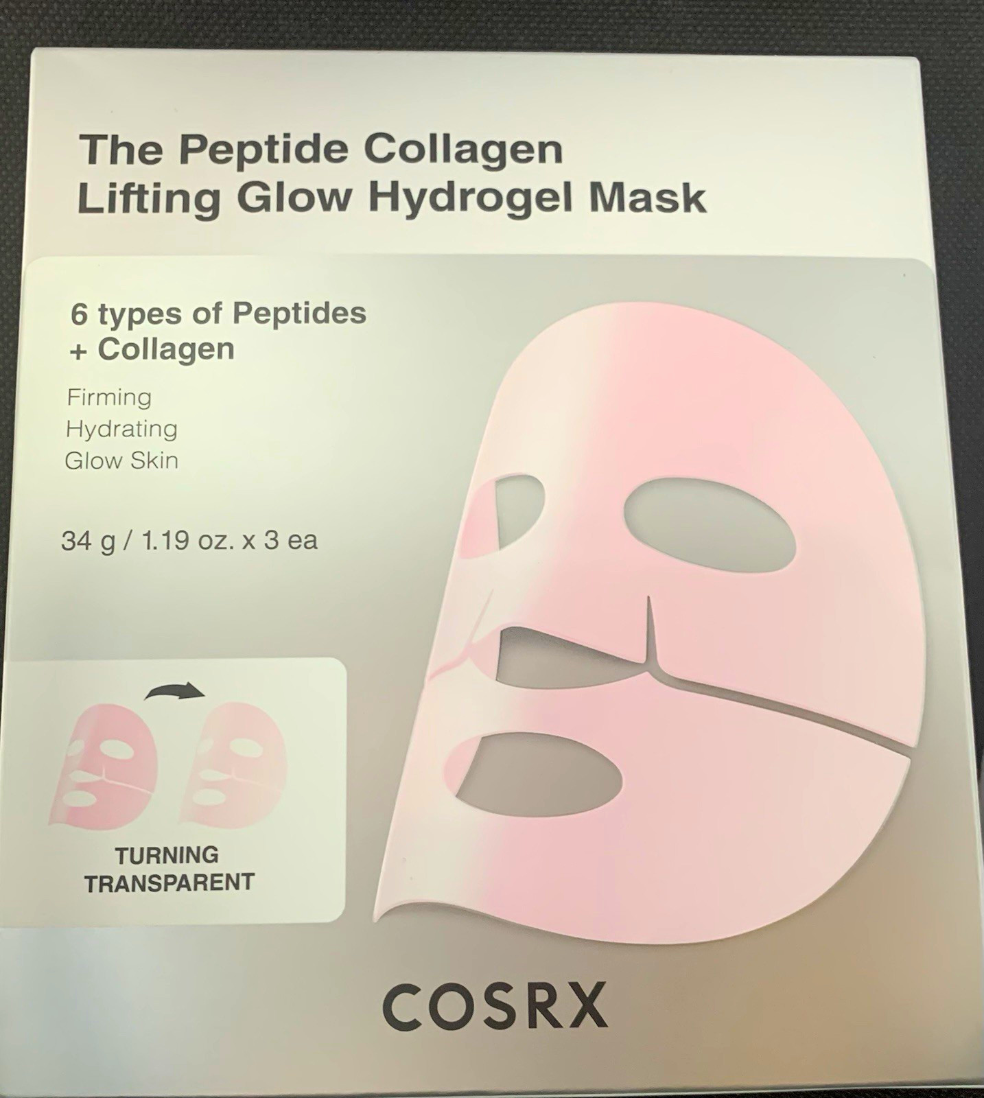 1box COSRX The Peptide Collagen Hydrogel Mask Peptides Collagen Firming Face 3ea