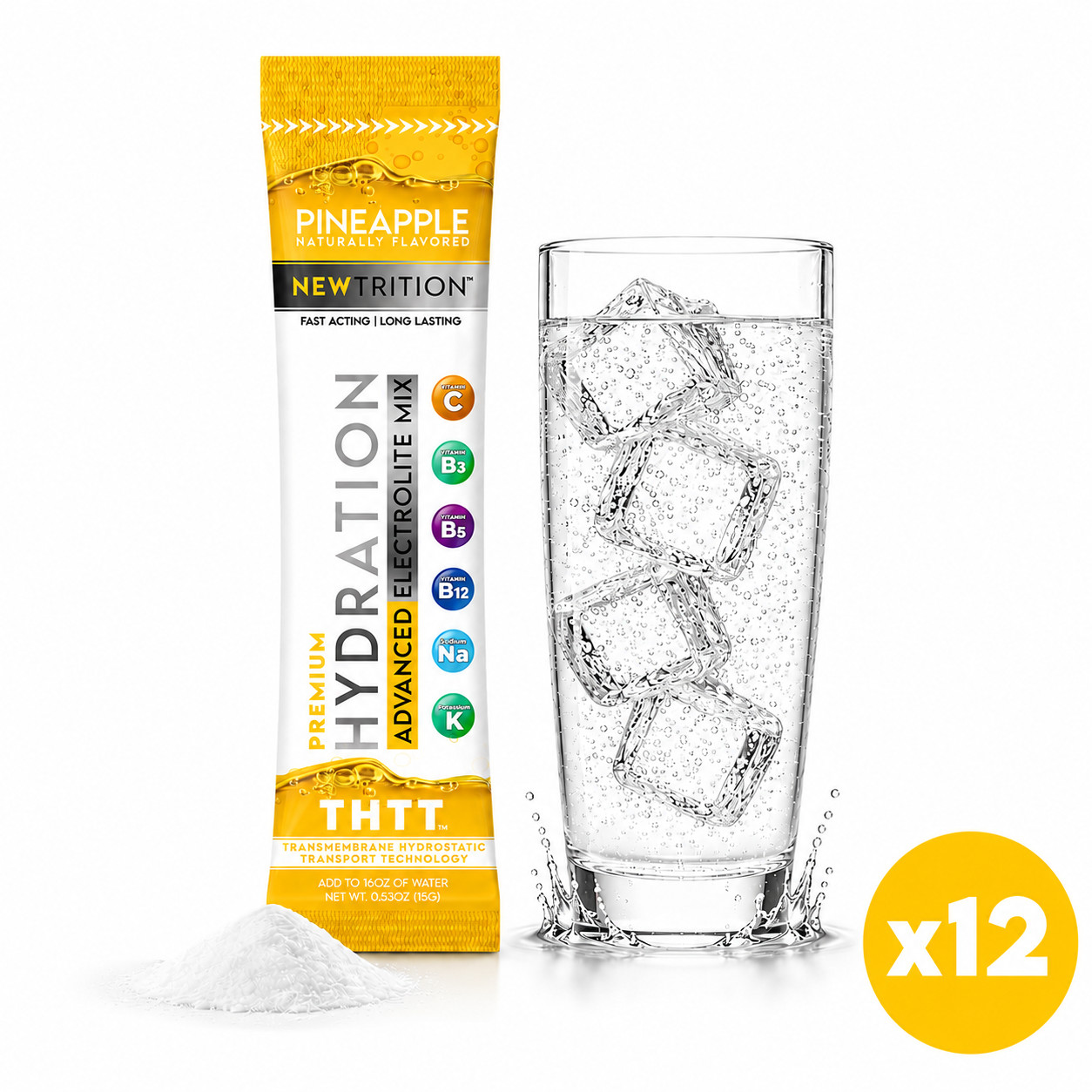 NewTrition Hydration Powder – Fast-Acting Electrolyte + Vitamin Drink Mix