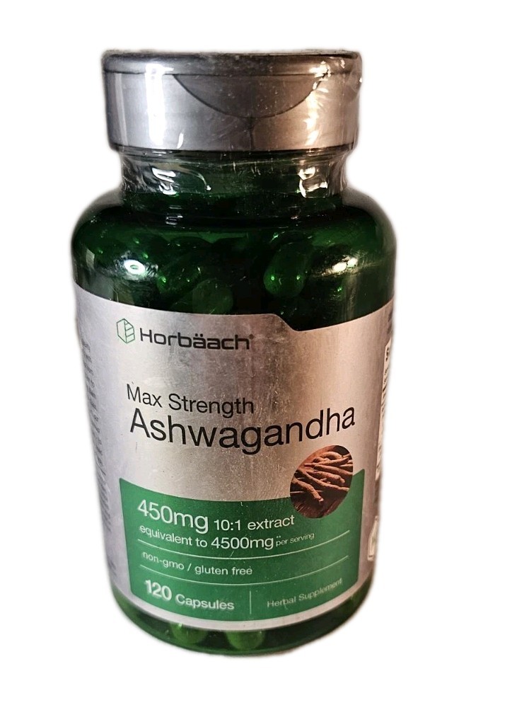 Ashwagandha Capsules | 4500 mg | 120 Count | by Horbaach Exp: 4/2028