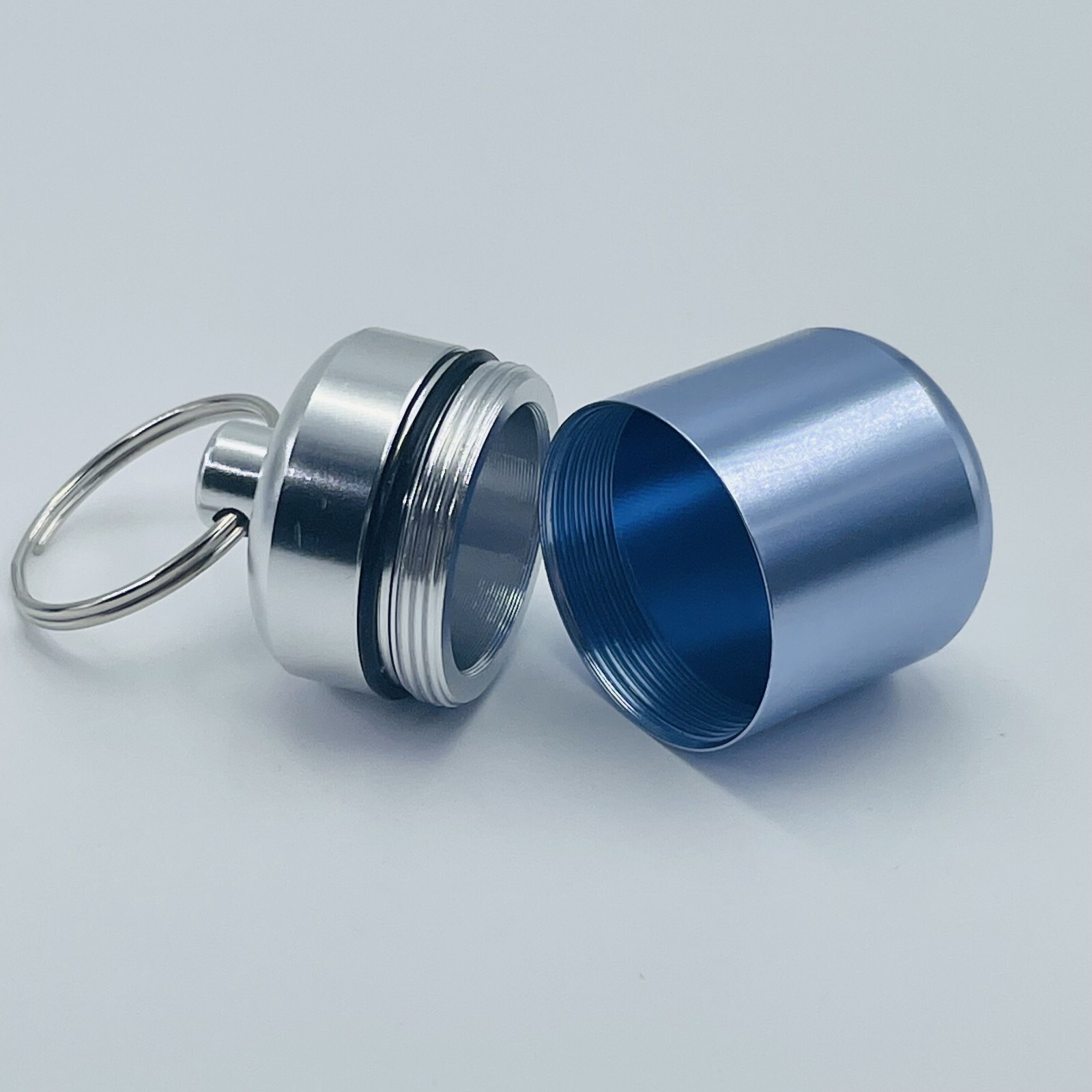 Keychain Medicine Pill Box Case Bottle Holder Waterproof Metal Container 6PCS