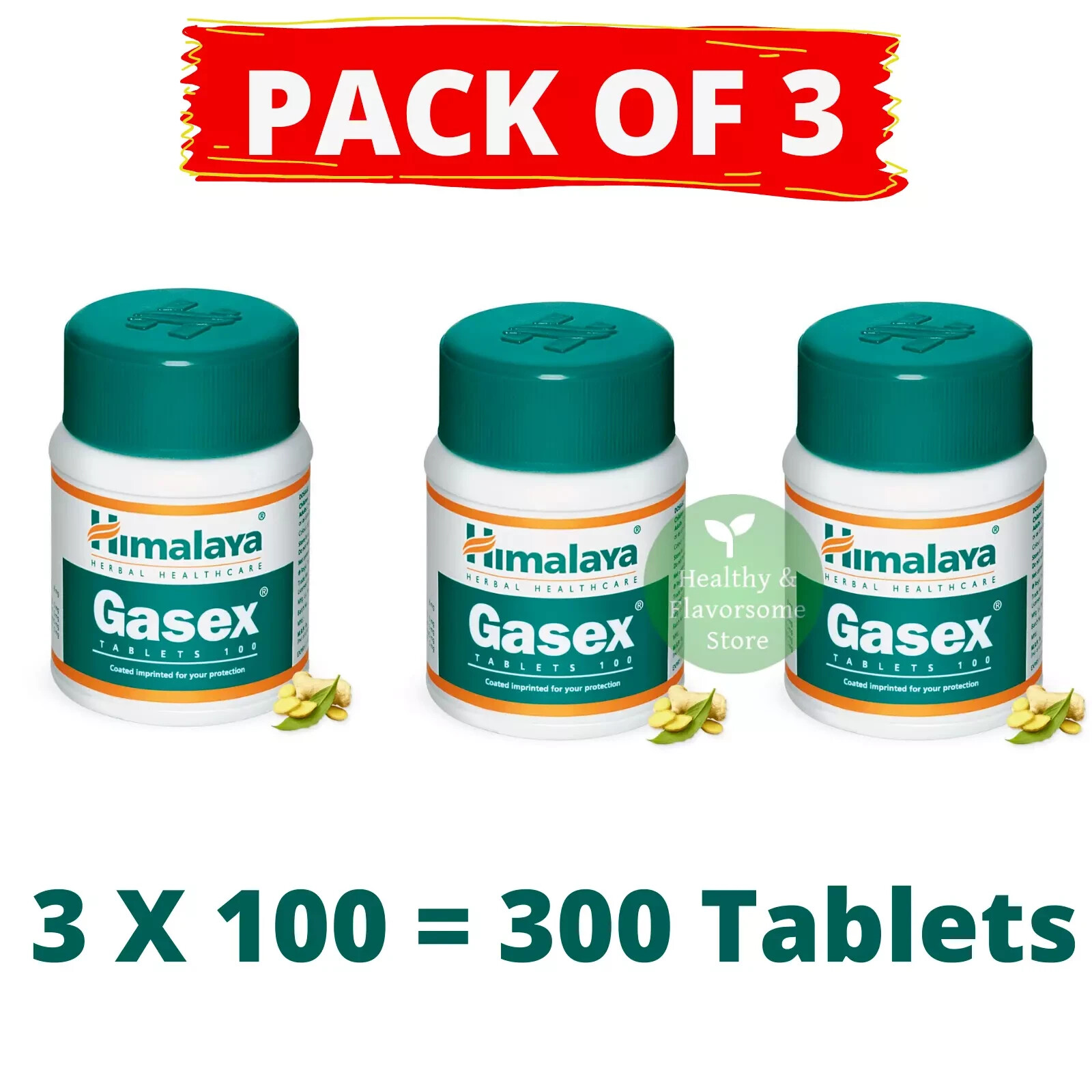 3 X Himalaya Gasex 300 Tabs Improves Digestion Exp May 2026