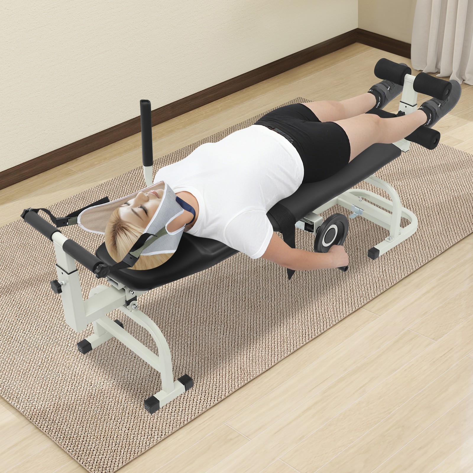 Cervical Stretcher Massage Bed, Full Body Traction Device 330lbs Capacity