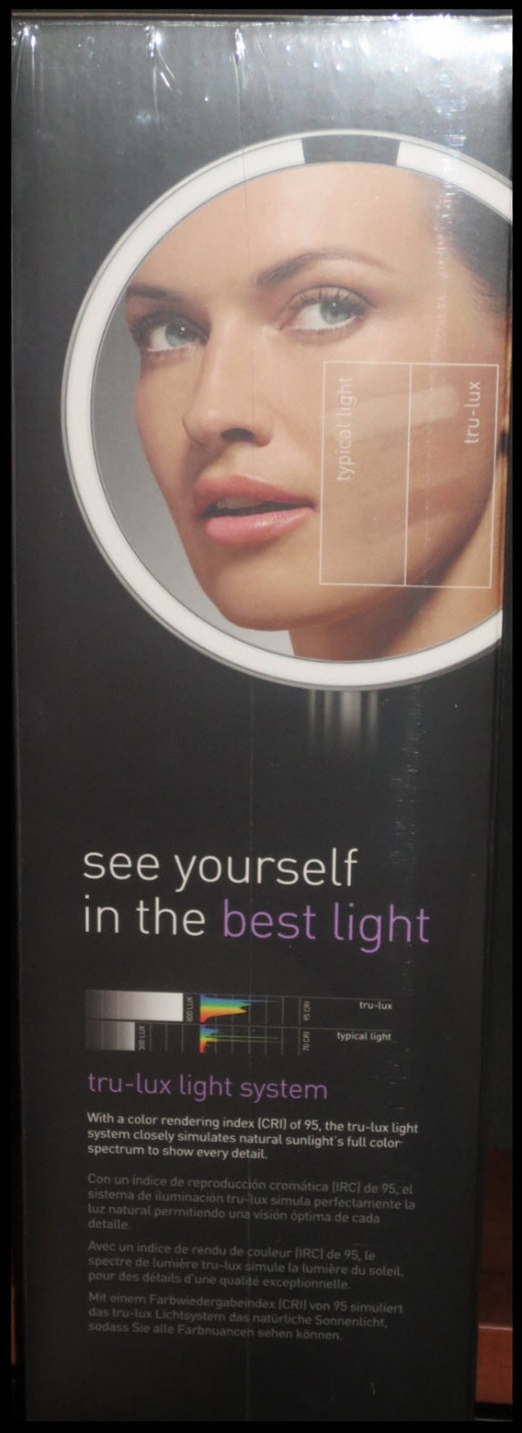 NEW -SIMPLEHUMAN LED Make-Up Mirror with Touch-Control Brightness Sensor- sealed