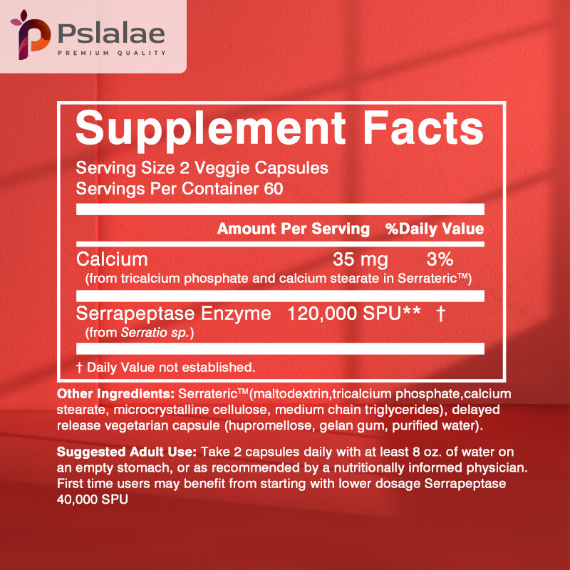 High Potency Serrapeptase Capsules – Supports Sinus Health, Enhance Immunity
