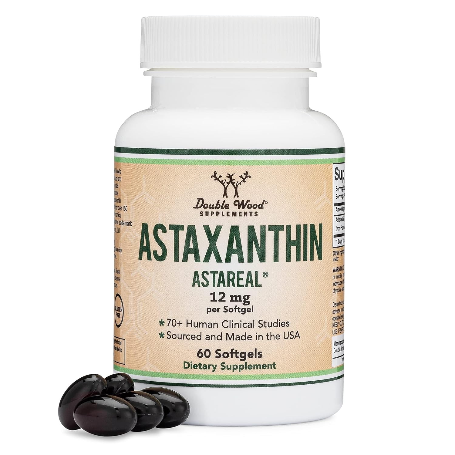 Astaxanthin – Triple Strength 12mg (Only Patented Astaxanthin (Astrareal) with 7
