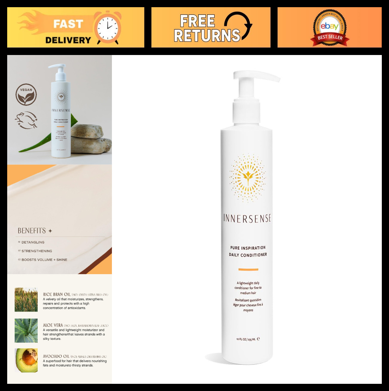 Organic Daily Conditioner 10oz | Lightweight, Sulfate-Free, Non-Toxic | Detangle