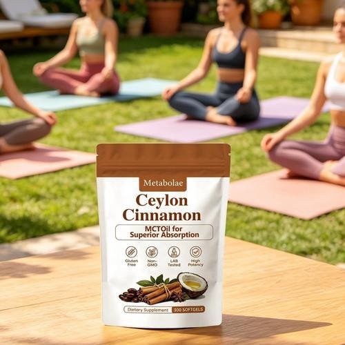 Metabolae Ceylon Cinnamon Capsules With MCT Oil, 300 Absorption, High Softgels