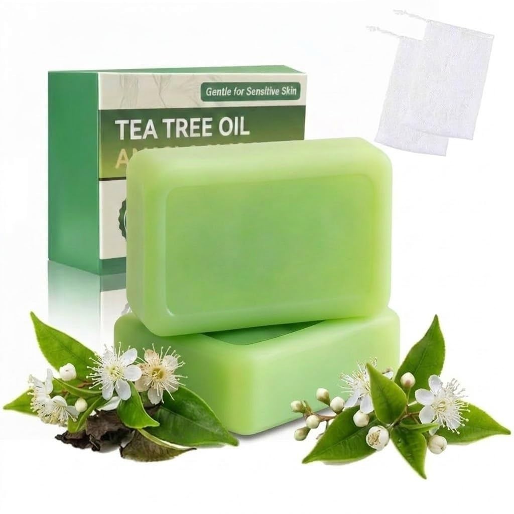 2 Pack Tea Tree Soap, Antifungal Soap, Tea Tree Oil Soap for Men & Women, Relief