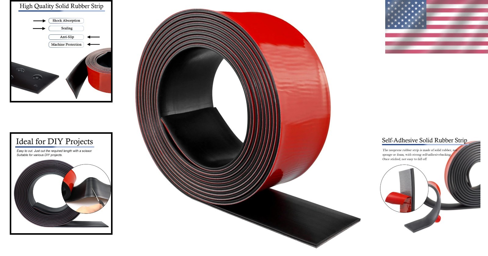 High Quality Neoprene Rubber Rolls – 2″ Wide x 1/8″ Thick