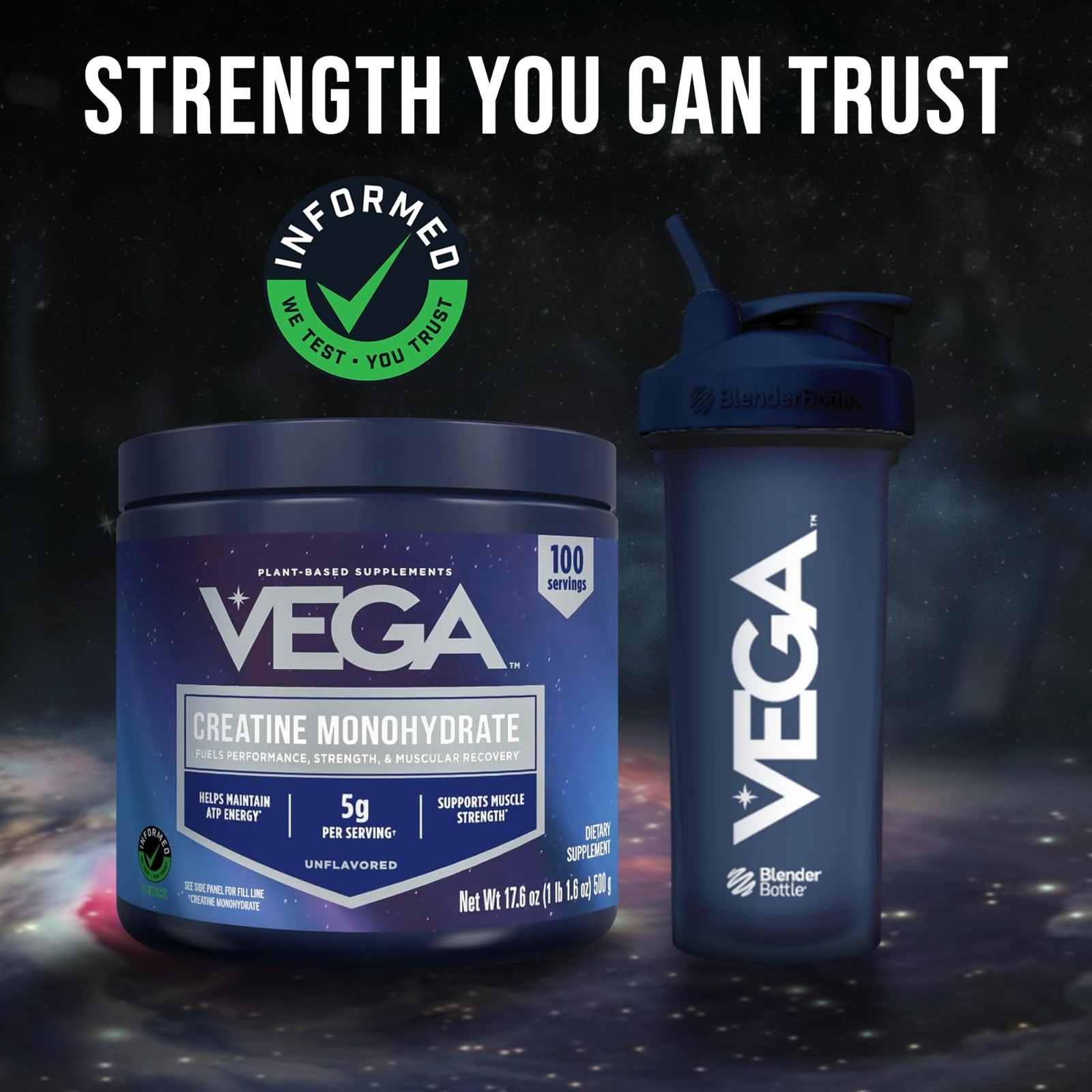 Micronized Creatine Monohydrate Powder, Unflavored – 5g Vegan Creatine for Stren