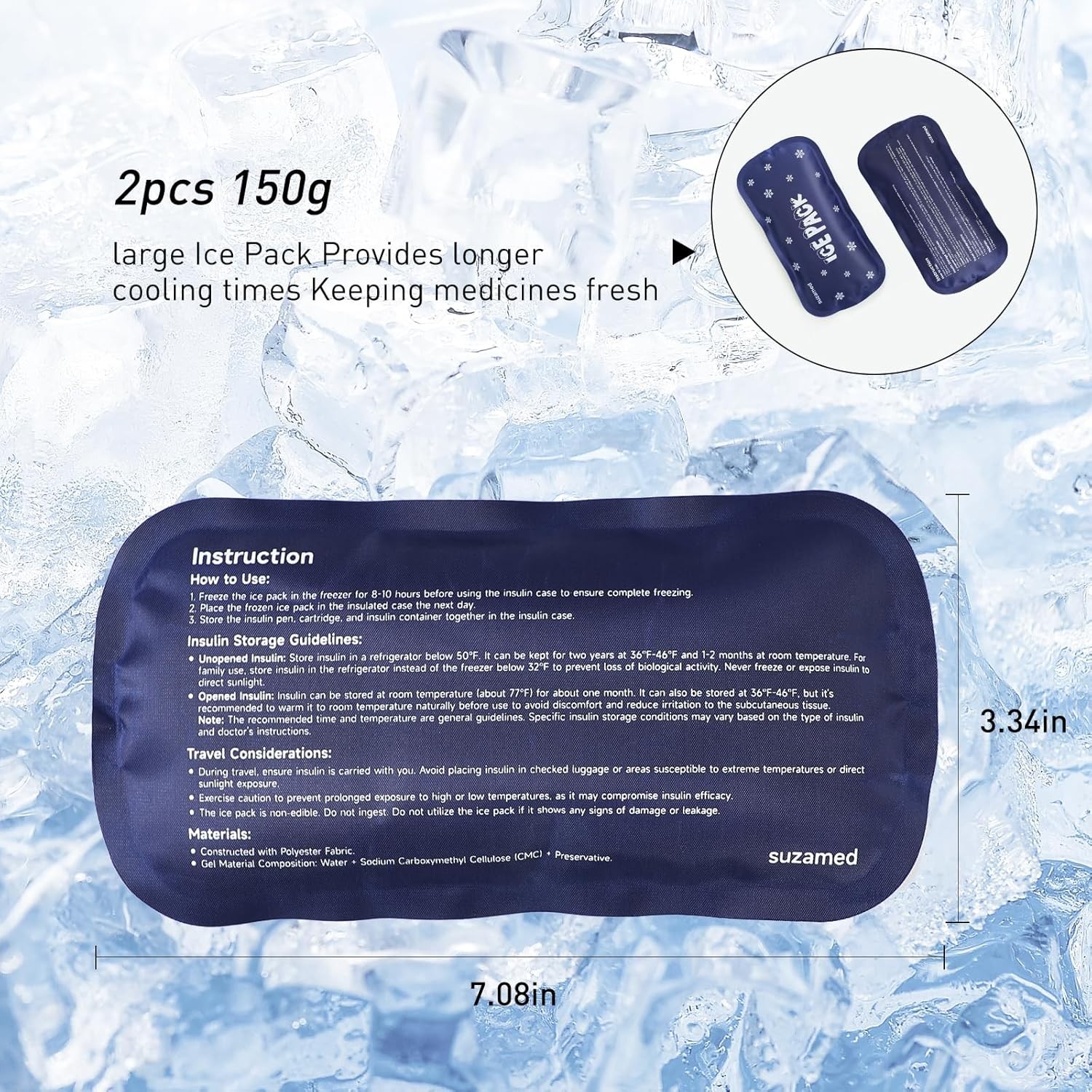 Insulin Cooler Travel Case | Double Layer TSA Approved Case with 2 Ice Packs