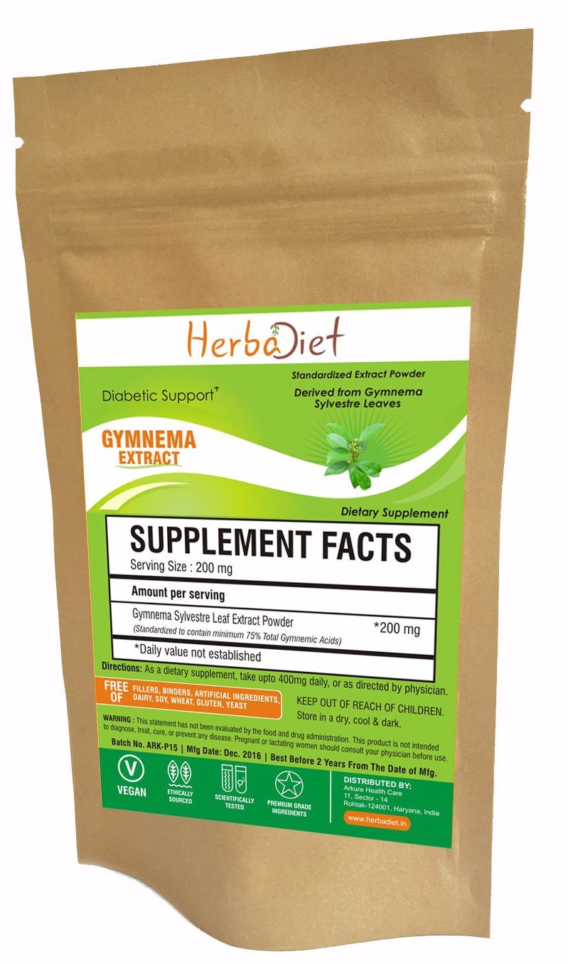 Gymnema Sylvestre Leaf Extract Powder 75% Gymnemic Acids Blood Sugar Control