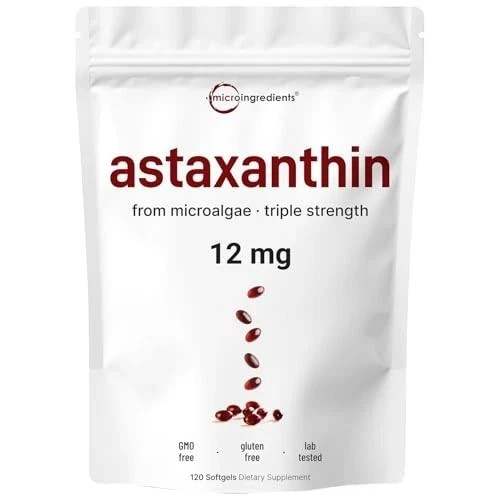 Astaxanthin 12mg Softgels | Premium Astaxanthin Antioxidant Supplements |120 Ct