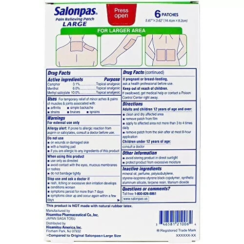 Salonpas Large Patch Lot 10 Boxes + 1 tube Diclofenac Gel Unopened Free Shipping